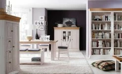 Esstisch Bornholm | Kiefer Weiß / Kiefer antikfarben 160|cm