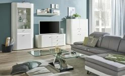 Couchtisch Glas Metall drehbar Budelli | Klarglas