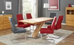 Woodford Säulentisch massiv ausziehbar Tristan | ca. 160x90 cm mit 1 Einlegeplatte