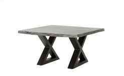 Woodford Couchtisch Alabria | Akazie Grau 75 x 75 cm Anthrazit Gestell in X-Form