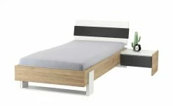 Anbau-Nachtkommode Holly | Weiß / Hickory (Nachbildung) / Anthrazit -Hoeffner Verkäufe 12114022 2 202002122240