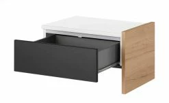 Anbau-Nachtkommode Holly | Weiß / Hickory (Nachbildung) / Anthrazit -Hoeffner Verkäufe 12114022 6 202002122240