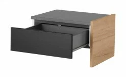 Anbau-Nachtkommode Holly | Mittelgrau / Hickory (Nachbildung) / Anthrazit -Hoeffner Verkäufe 12114023 3 202002122240