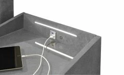 meinBett Nachtkonsole mit LED-Beleuchtung und USB-Anschluss Moon | Grau -Hoeffner Verkäufe 13126073 4 202101061029
