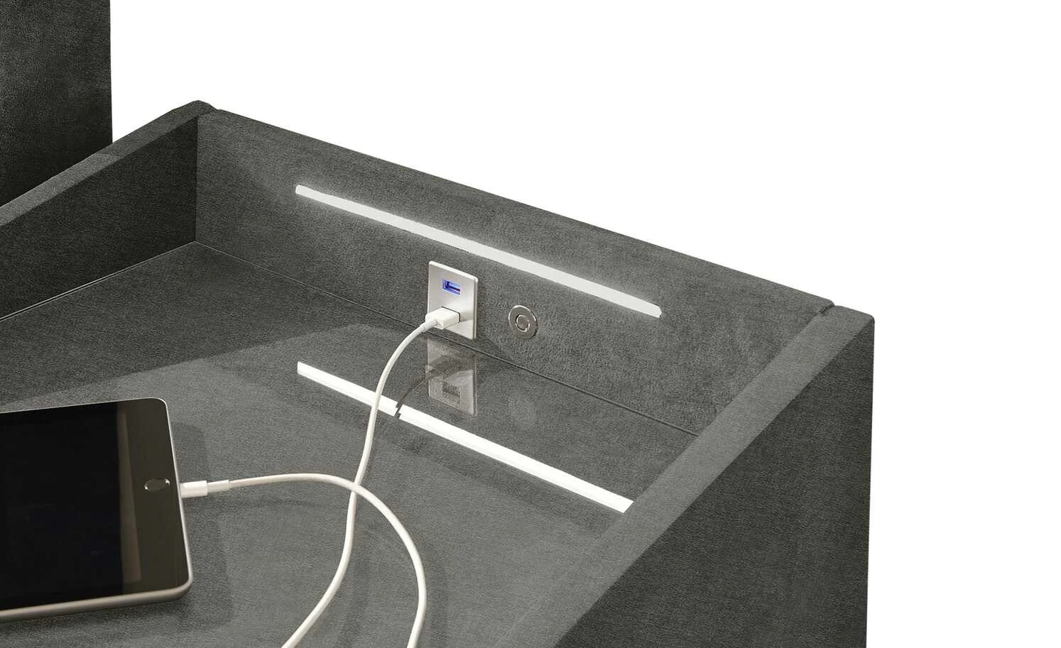 meinBett Nachtkonsole mit LED-Beleuchtung und USB-Anschluss Moon meinBett Nachtkonsole mit LED-Beleuchtung und USB-Anschluss Moon | Dunkelgrau -Hoeffner Verkäufe 13126074 1 202101061029