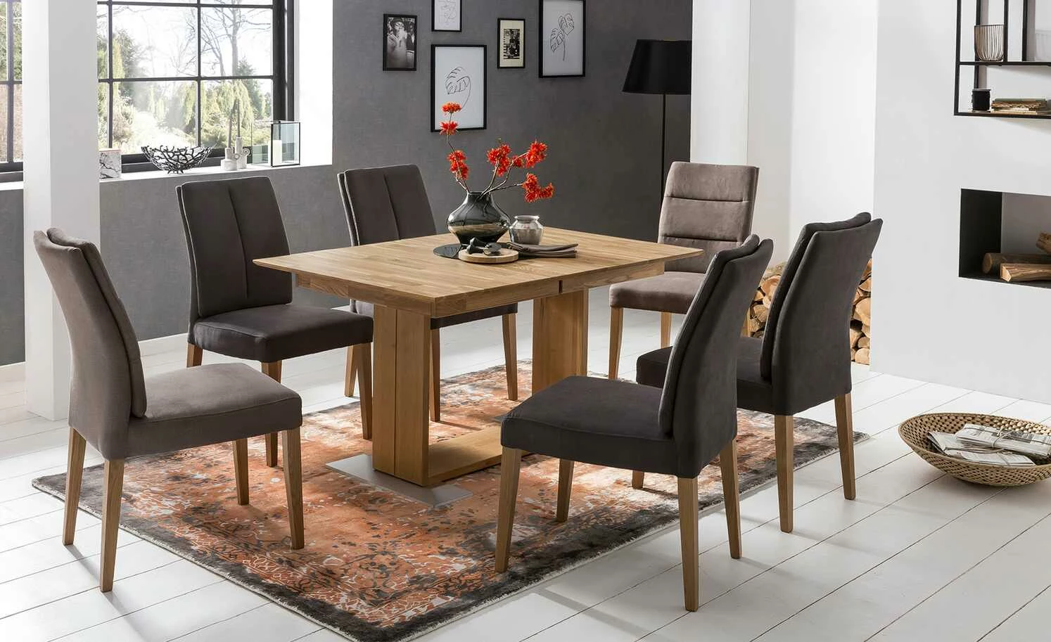 Woodford Säulentisch ausziehbar Mila Woodford Säulentisch ausziehbar Mila | Eiche ca. 130x90 cm -Hoeffner Verkäufe 13300213 1 202110181240