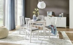 smart Esstisch ausziehbar Magnus | 80 x 70 cm Kernbuche Weiß