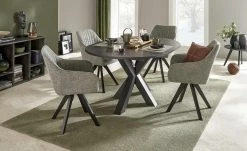 Tischplatte Foresta | Schwarzstahl (Nachbildung) 110 cm Durchmesser