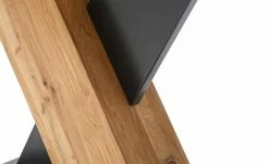 Säulentisch ausziehbar Balu | X-Säule Wildeiche Schwarz-Grau 180|cm -Hoeffner Verkäufe 14305559 14 202102102233