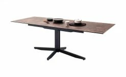 HPL/Glas-Säulentisch ausziehbar Minni | Steinoptik Braun -Hoeffner Verkäufe 14307508 4 202011182242