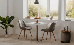 Esstisch Kris | Weiß / Edelstahl