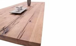 Woodford Kufen-Esstisch massiv Lavello | Eiche Bassano Edelstahl ca. 260x100 cm -Hoeffner Verkäufe 14309383 2 202102122237