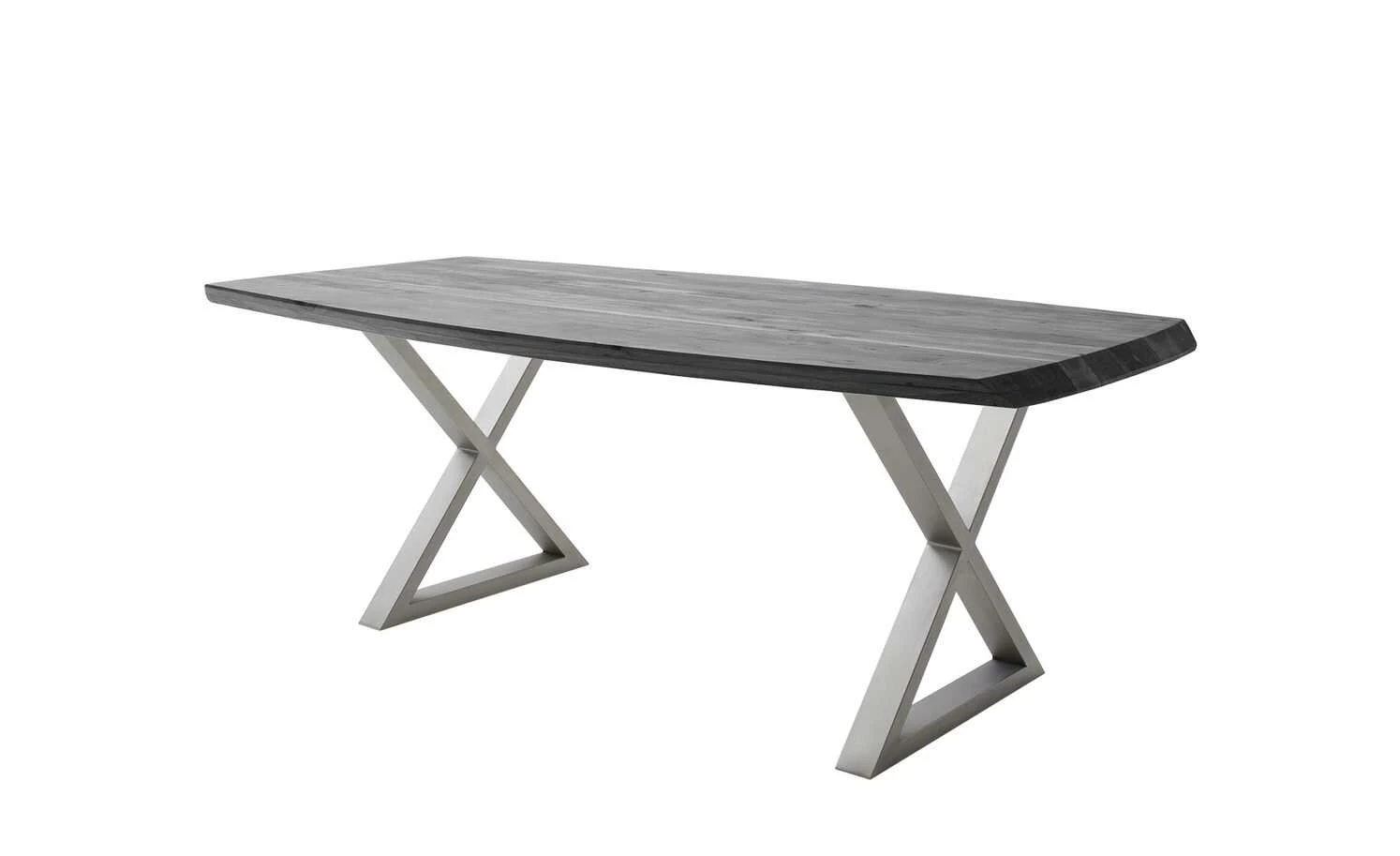 Woodford Kufentisch massiv Calotta Woodford Kufentisch massiv Calotta | 180|cm Grau sandgestrahlt X-Form Edelstahl -Hoeffner Verkäufe 15301511 1 202106211241
