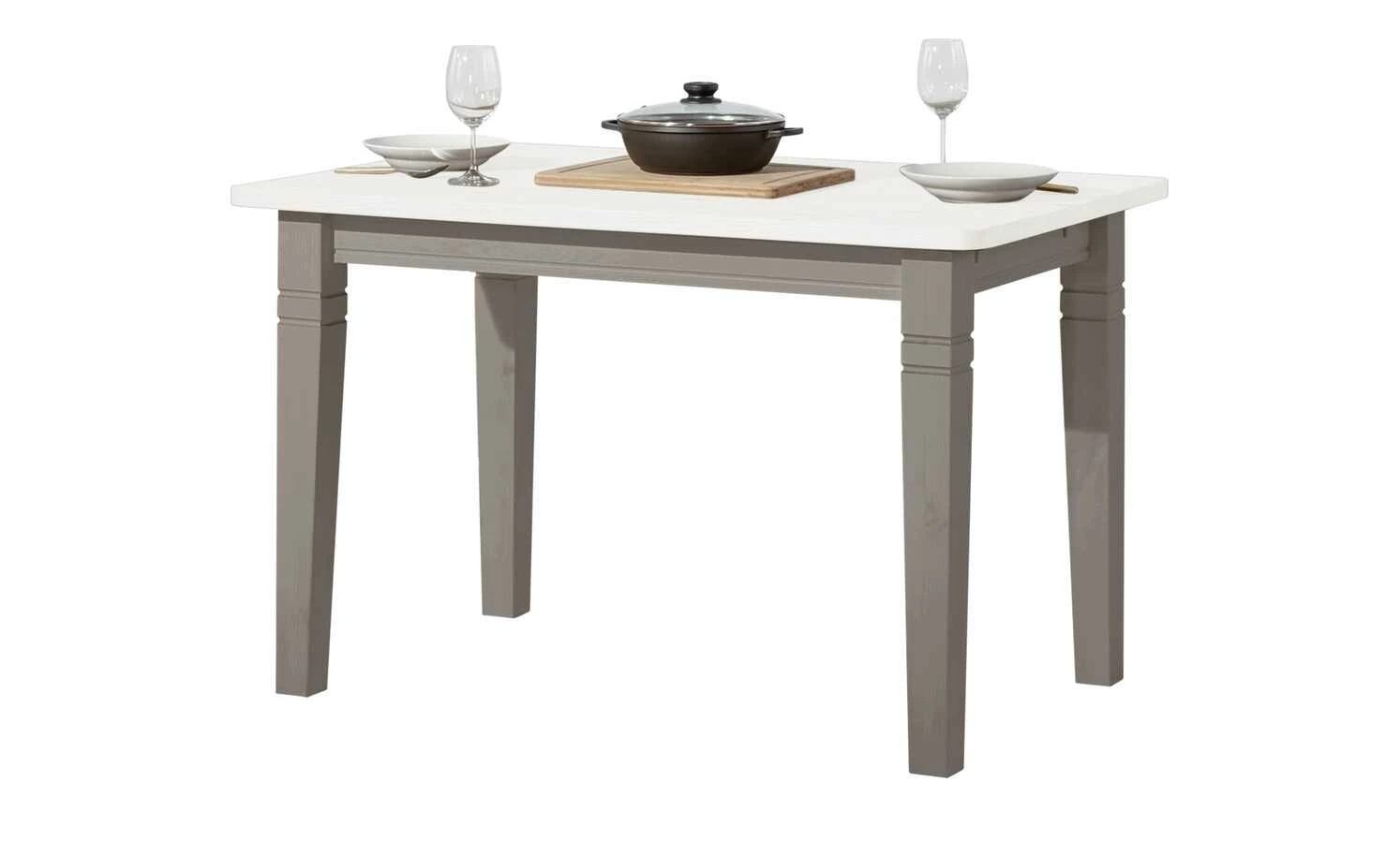 maison bleue Esstisch massiv Florian maison bleue Esstisch massiv Florian | Grau / Weiß ca. 140x90 cm -Hoeffner Verkäufe 15301792 3 202108311235