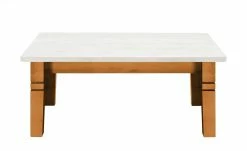 maison bleue Couchtisch Florian | bernsteinfarben / Weiß