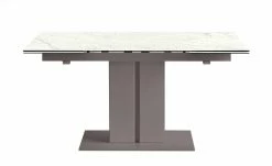 Connubia Säulentisch ausziehbar Pegaso | Marmor Alpi Weiß Taubengrau