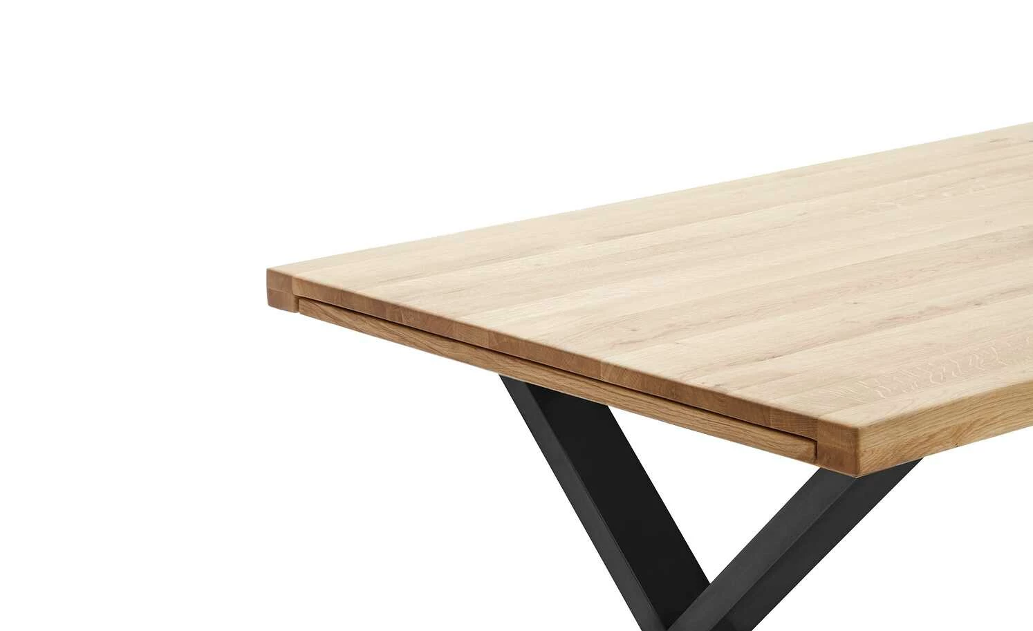 Woodford Massivholztisch ausziehbar Sovis Woodford Massivholztisch ausziehbar Sovis | Eiche Bianco / Anthrazit ca. 180x100 cm -Hoeffner Verkäufe 15309015 11 202207142232