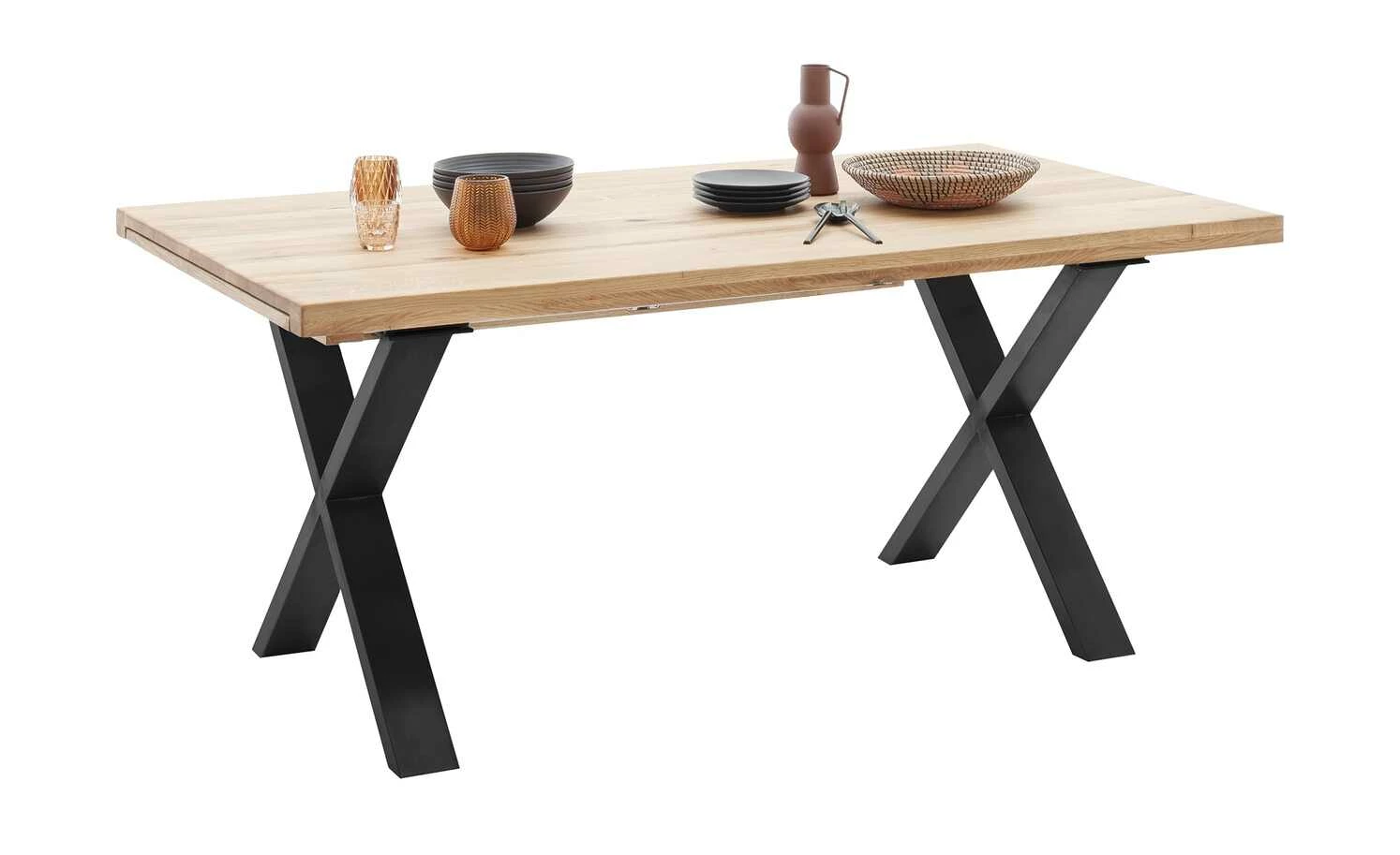 Woodford Massivholztisch ausziehbar Sovis Woodford Massivholztisch ausziehbar Sovis | Eiche Bianco / Anthrazit ca. 180x100 cm -Hoeffner Verkäufe 15309015 9 202207142232