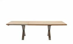 Woodford Massivholztisch ausziehbar Sovis | Wildeiche / Edelstahl ca. 180x100 cm -Hoeffner Verkäufe 15309016 12 202207142232