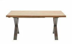 Woodford Massivholztisch ausziehbar Sovis | Wildeiche / Edelstahl ca. 180x100 cm -Hoeffner Verkäufe 15309016 13 202207142232