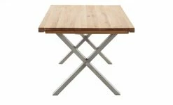 Woodford Massivholztisch ausziehbar Sovis | Wildeiche / Edelstahl ca. 180x100 cm -Hoeffner Verkäufe 15309016 5 202207142232