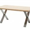 Woodford Massivholztisch ausziehbar Sovis | Eiche Bianco / Edelstahl ca. 180x100 cm -Hoeffner Verkäufe 15309017 5 202207142232