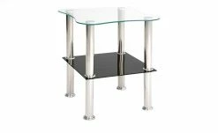 Beistelltisch | Klarglas / Schwarz